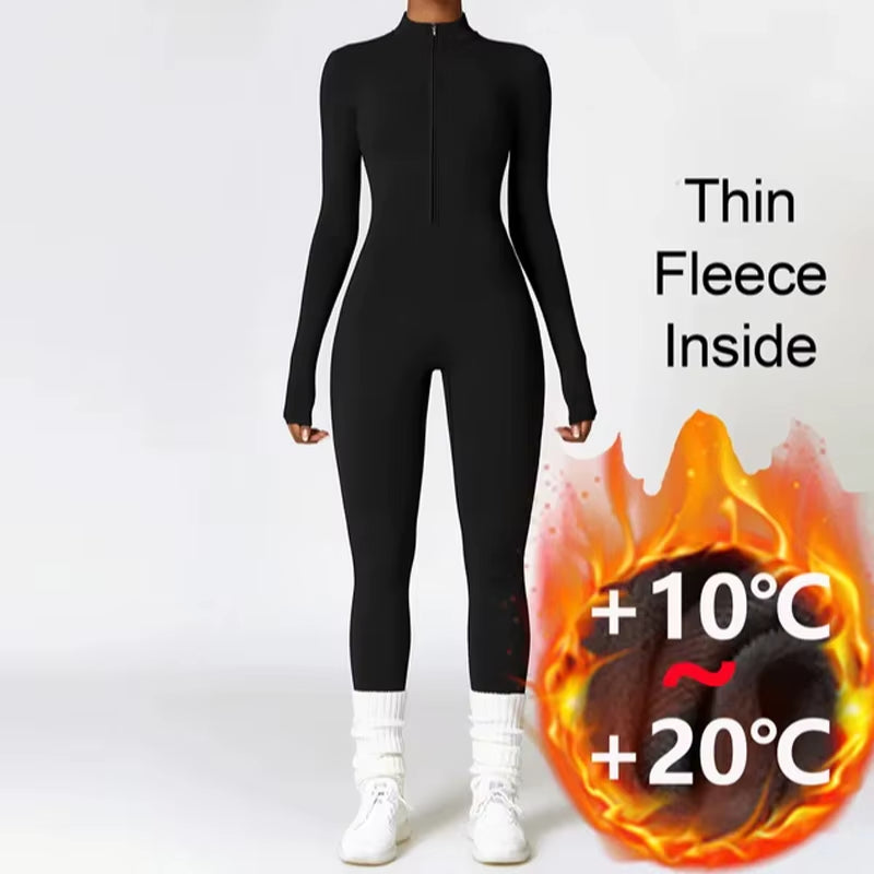Women Fitness Suit with Zipper