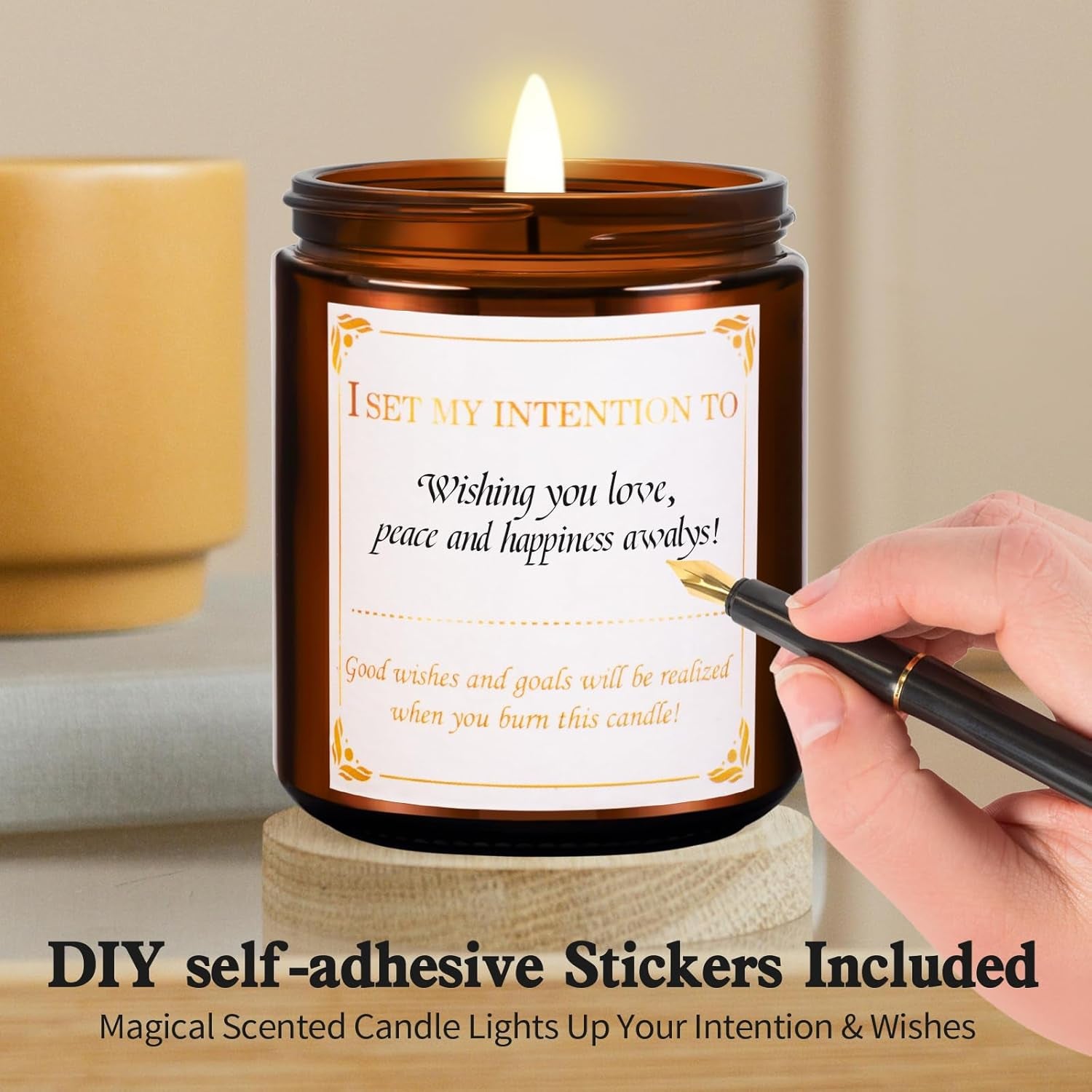 Scented Candles for Home, Luxury Amber Jar Aromatherapy Candle, All-Natural Soy Candles, 50 Hour Long Lasting Candle