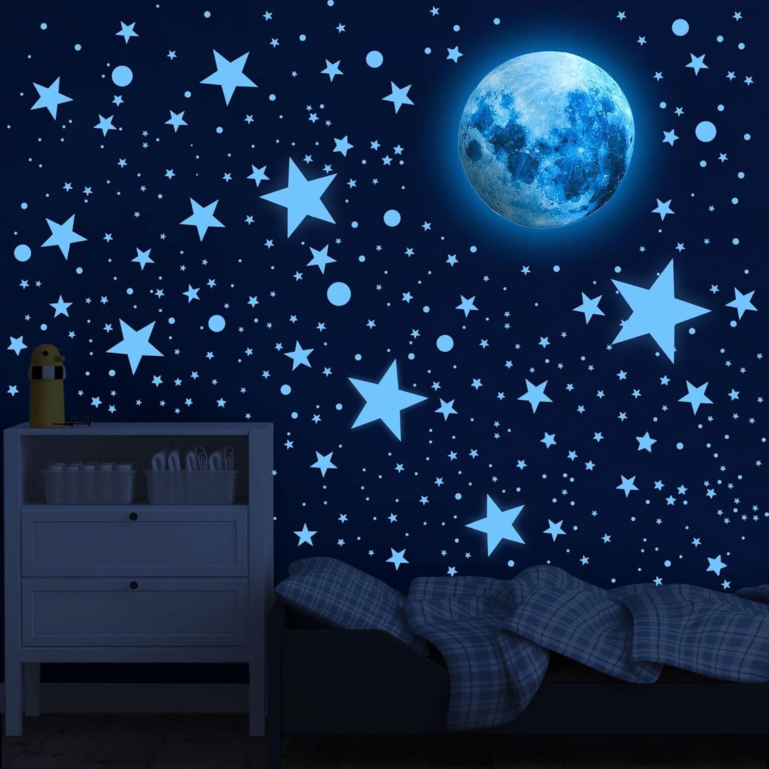 Glow in the Dark Stars & Moon Galaxy Wall Stickers