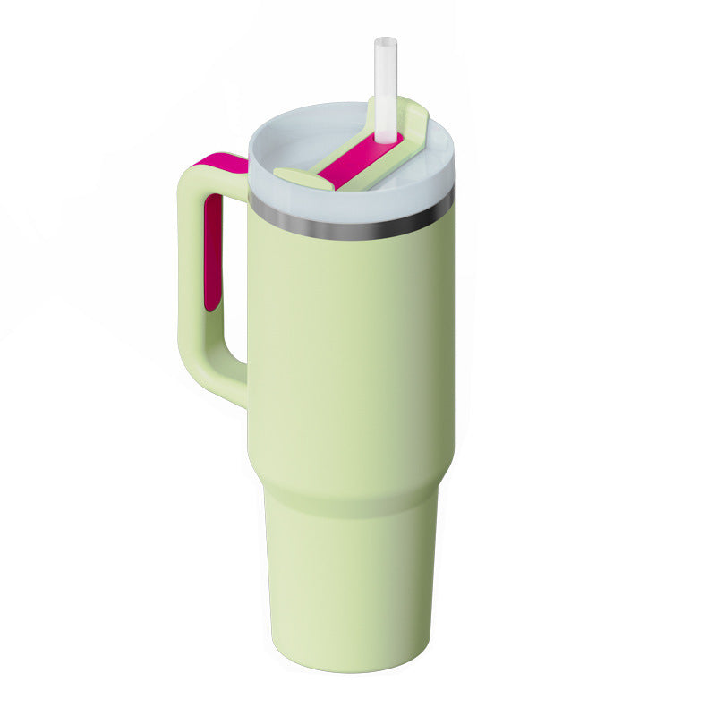 Tumbler With Handle Straw Insulated Stainless Steel