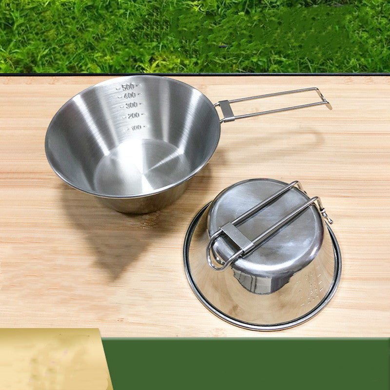 Outdoor Stainless Steel Folding Bowl