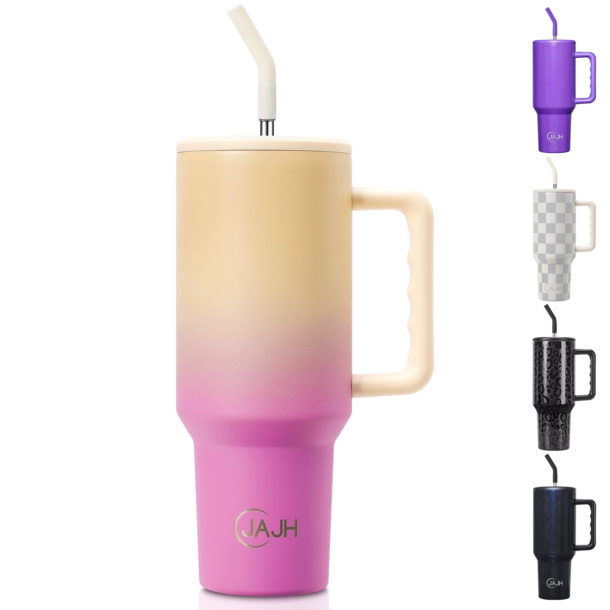 40 Oz Tumbler with Handle and Straw Lid, Insulated Stainless Steel