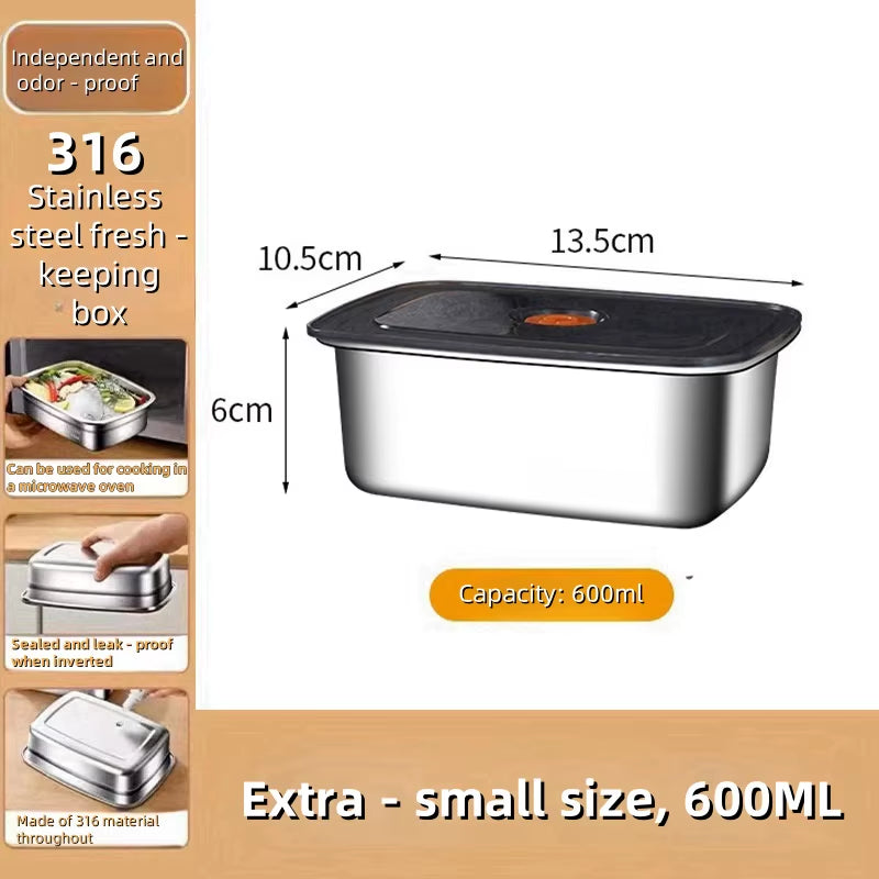 Stainless Steel Box Student Lunch Box with Lid Lunch Bento Food Box Outdoor Picnic Camping