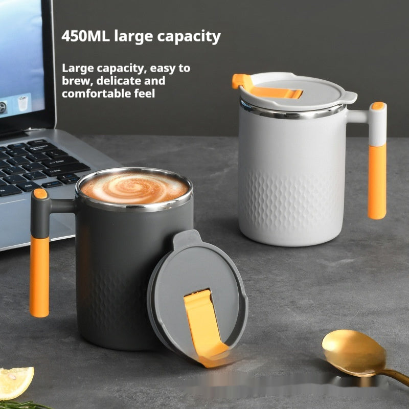 New Double-layer With Lid Anti-scald Cup Office Tumbler