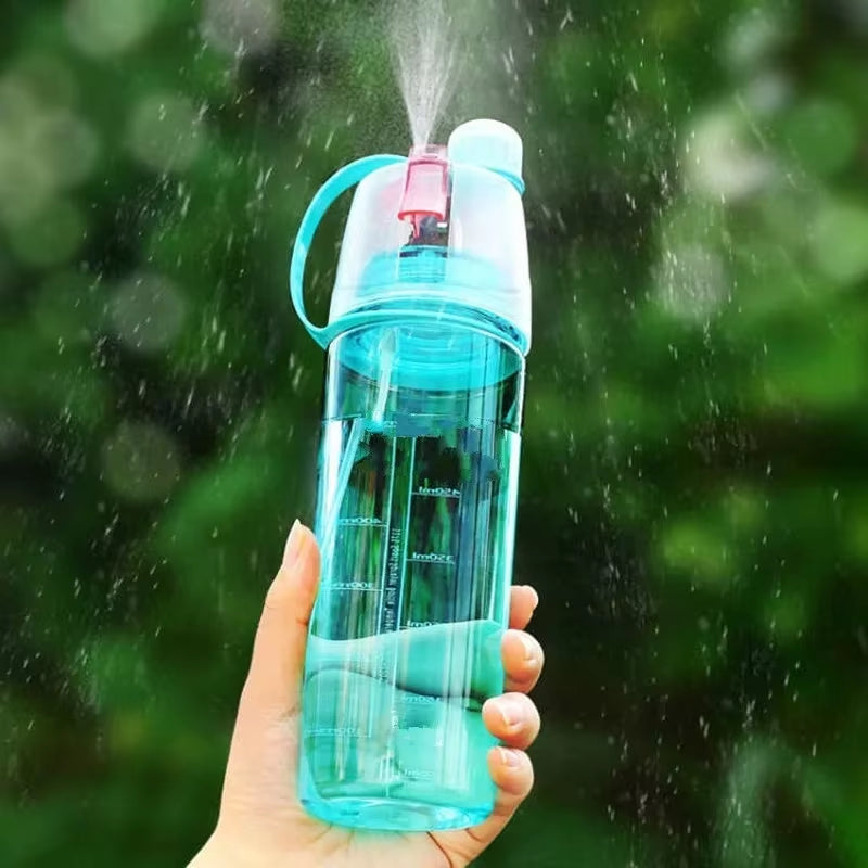 600Ml New Creative Spray Water Bottle Portable Atomizing Bottles Outdoor Sports Gym Drinking Drinkware Bottles Water Gourds