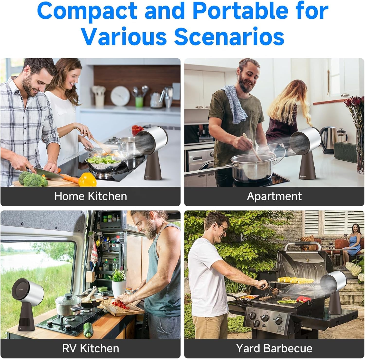 Portable Range Hood, Desktop Range Hood with 3 Speed Exhaust Fan, Low Noise Large Oil Collection Cup, Detachable Aluminum Filter