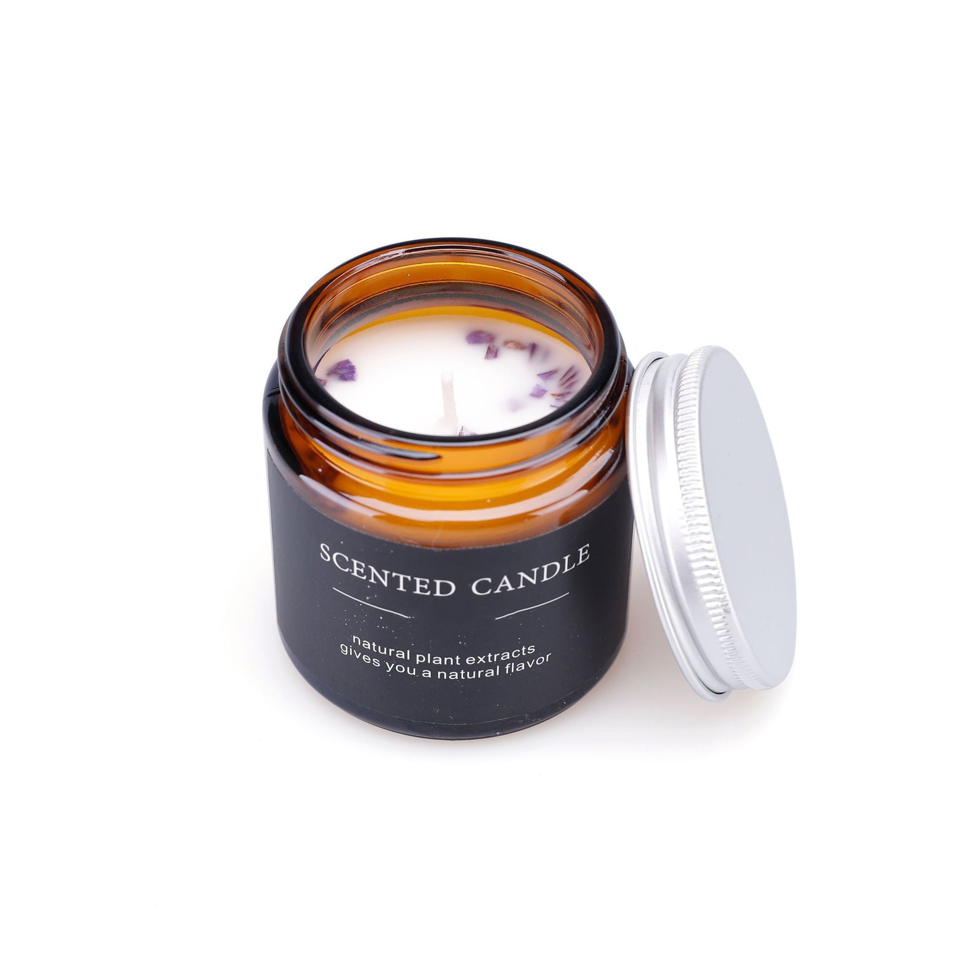 Amber Glass Scented Candle with Kraft Packaging