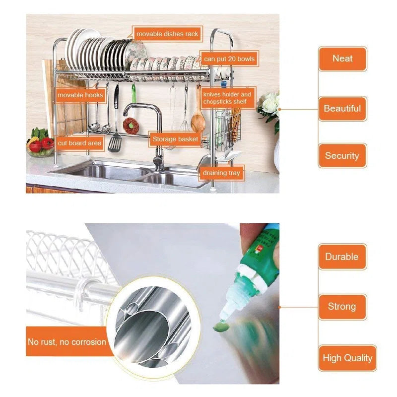 Adjustable Stainless Steel Dish Rack