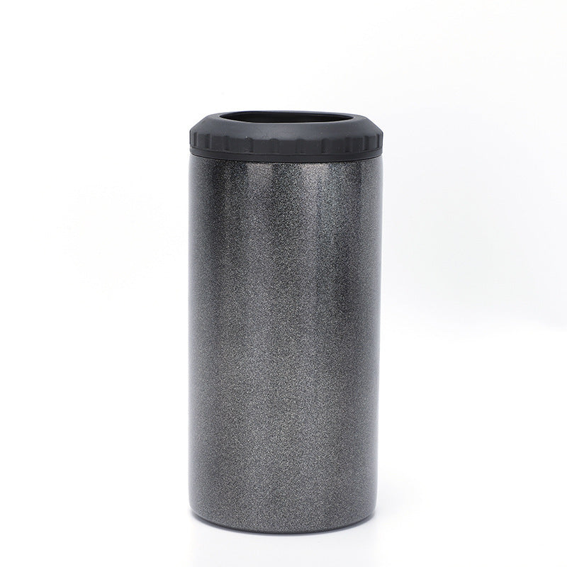 Stainless Steel Insulated Can Cooler with Dual Lid