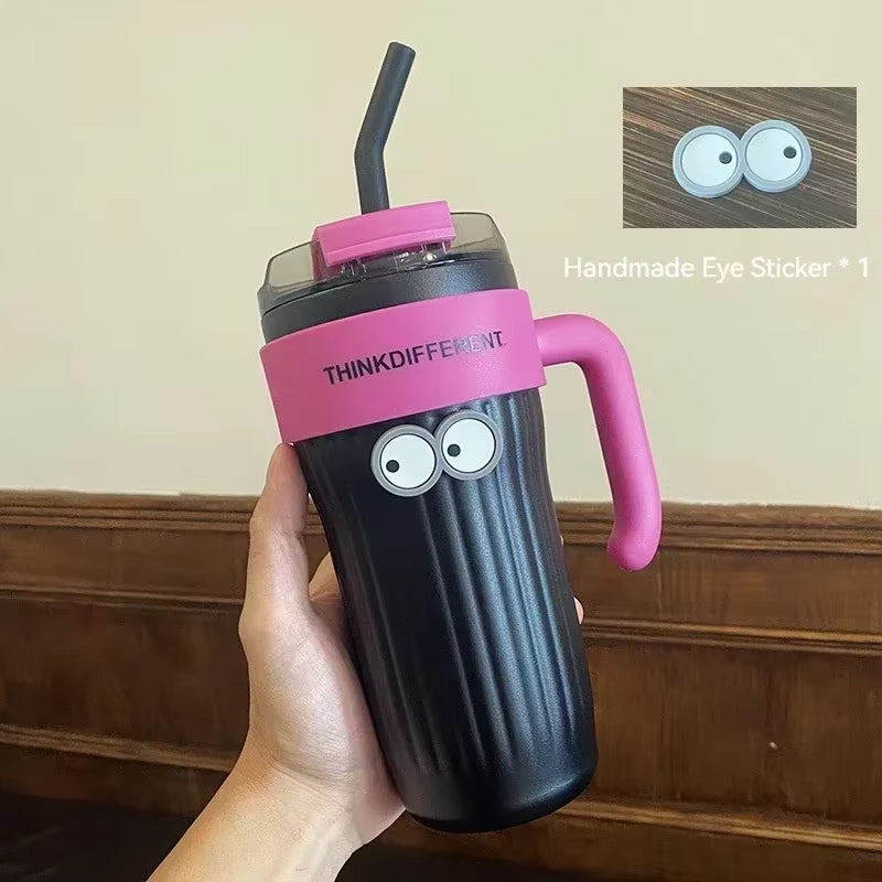 860ML Stainless Steel Car Tumbler with Straw Car