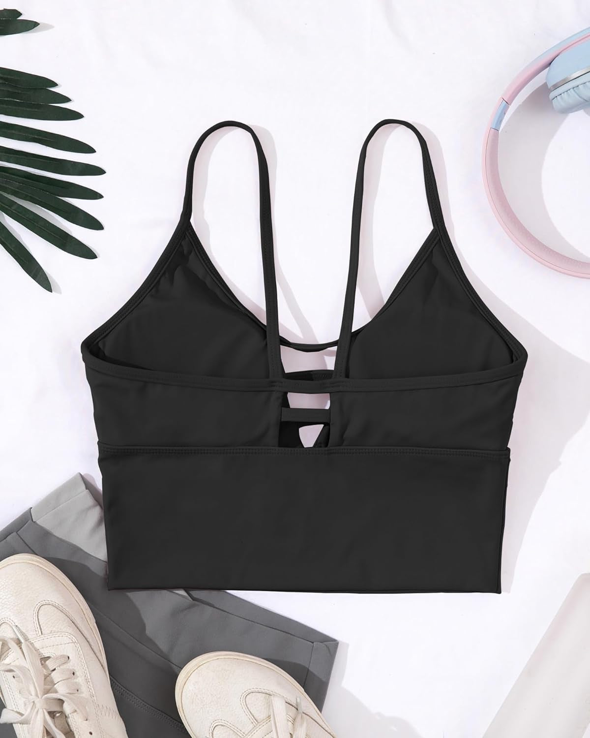 Fitness Top for Women High Support Strappy Built in Bra Padded