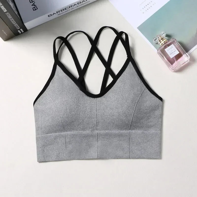 Breathable Sports Bra Anti-Sweat Fitness Top Seamless Yoga Bra Shockproof Crop Top Women Push up Sport Bra Gym Workout Top