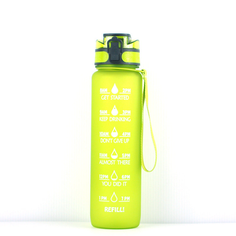 1L Transparent Kawaii Water Bottle – BPA-Free, Plastic, Sports & Infuser Cup
