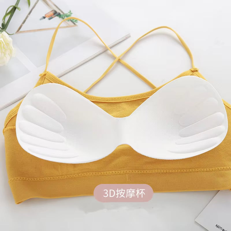Women Top Cross Strap Sports Bra Thin Push up Sport Bra Yoga Gym Crop Top Brassiere Fitness Tube Top Breathable Beauty Back Bras