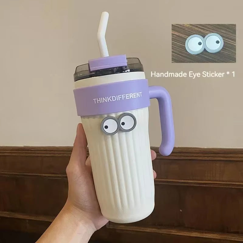 860ML Stainless Steel Car Tumbler with Straw Car