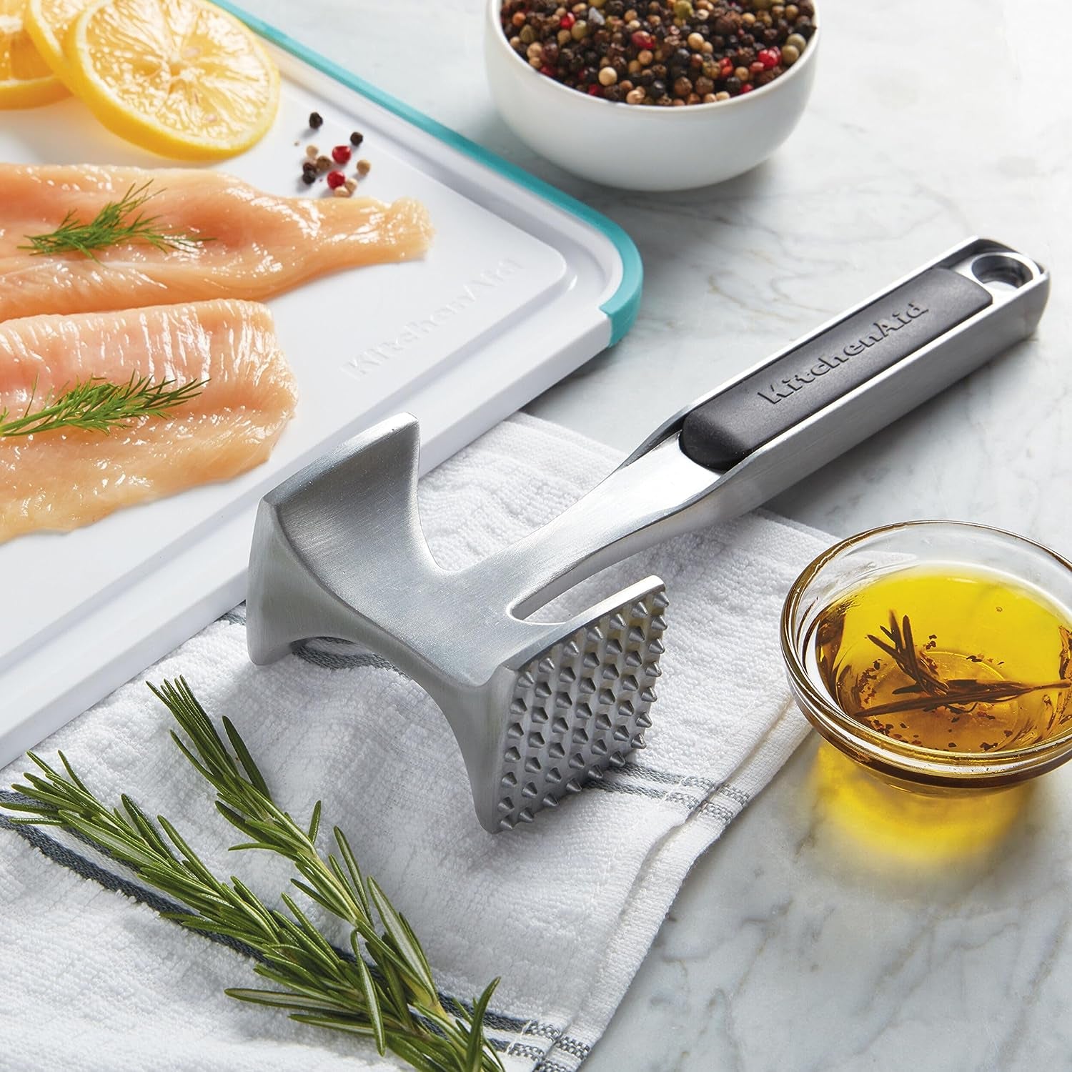Meat Tenderizer for Pounding Meats, Nuts, Shellfish, Hang Hole for Easy Storage, Hand Wash, One Size