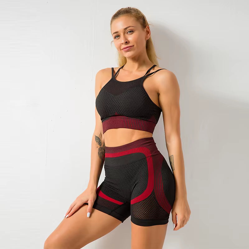 Women's Crop Top High Waist Fitness Suit