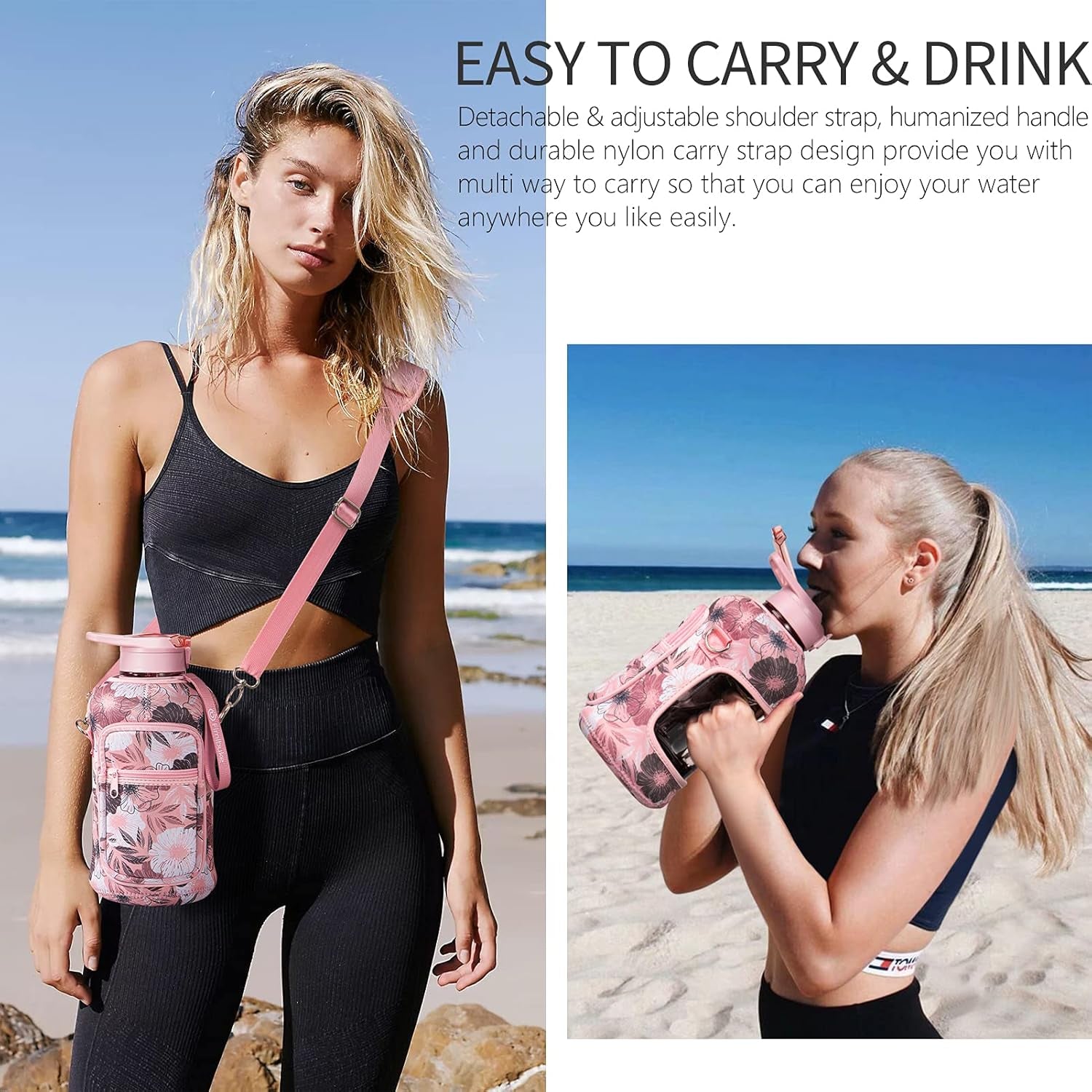 64oz Half Gallon Water Bottle with Sleeve