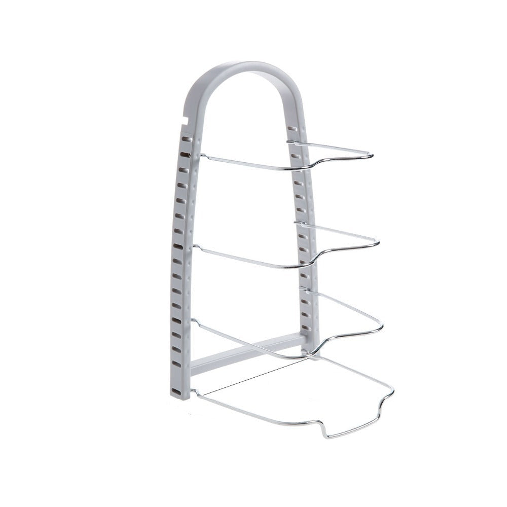 Non-perforated stainless steel pot rack