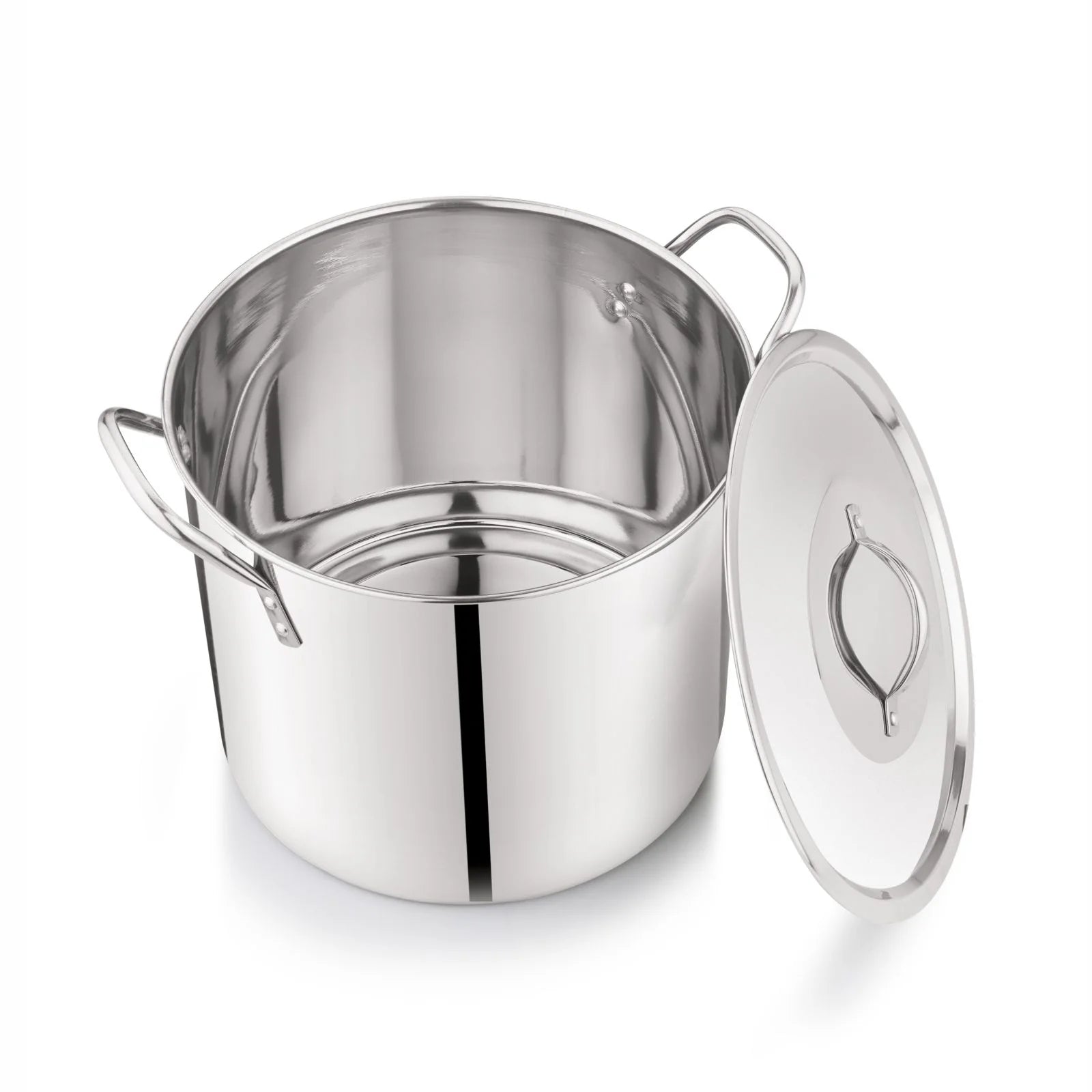 8-Qt Stainless Steel Stock Pot with Metal Lid, Ultra Durable, Stay-Cool Handles, Hand Wash Only