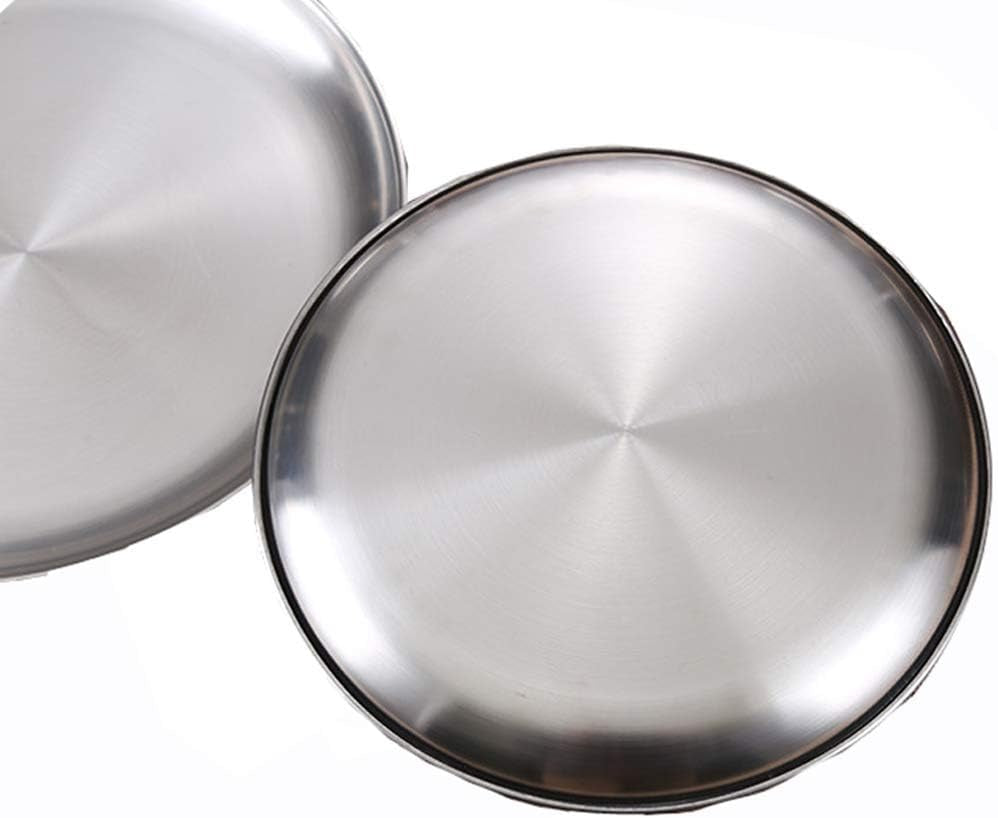 2 Set Reusable Stainless Steel round Plate - 12 Inch - Dishwasher Safe
