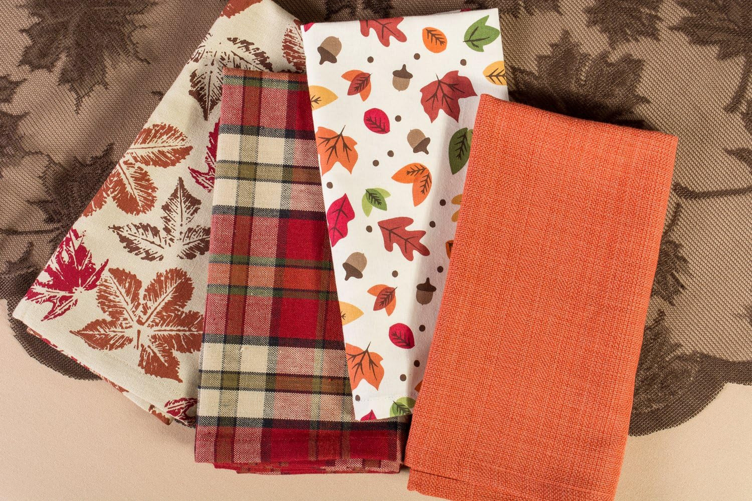 Rustic Autumn Leaves Cotton Napkin Set – 6 Pack (20x20)