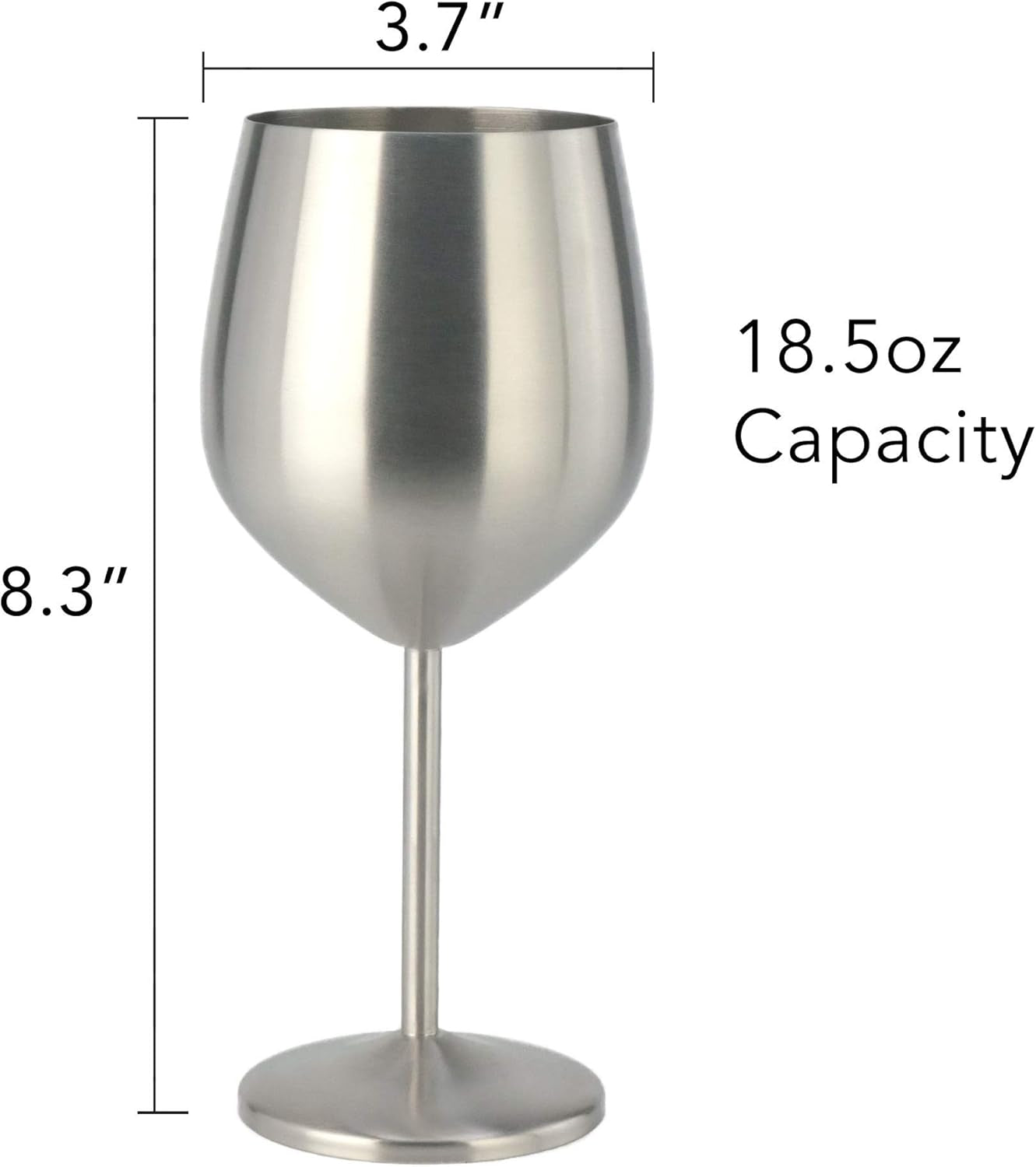 18.5 oz. Stainless Steel Wine Glass - Set of 4