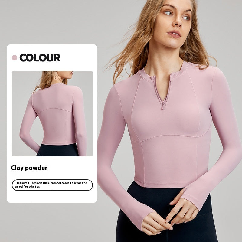 Sleek Quarter-Zip Long Sleeve Top