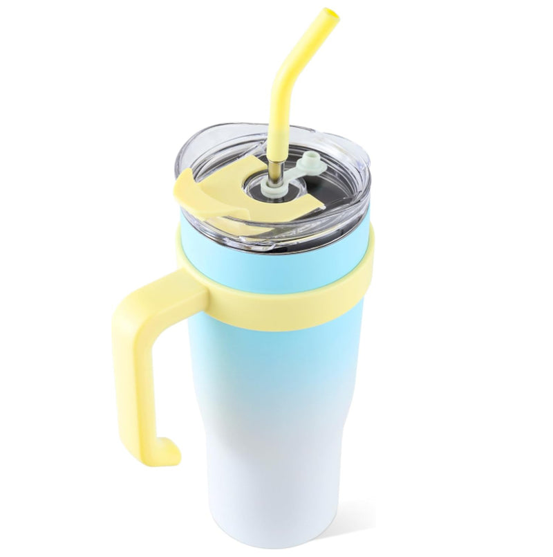 40 Oz Tumbler with Handle Straw Lid Insulated Vacuum Stainless Steel, Cold or Hot Sweat Proof Reusable