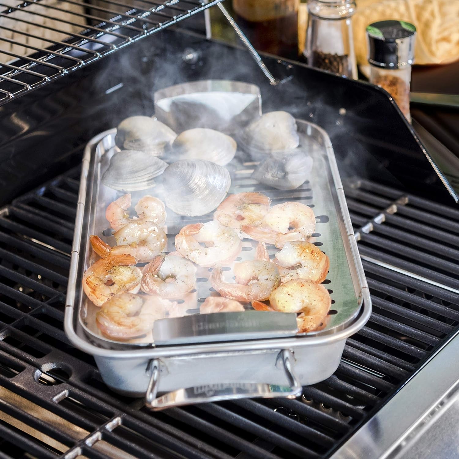 8.44L x 14.01W Stainless Steel Grill plus Topper