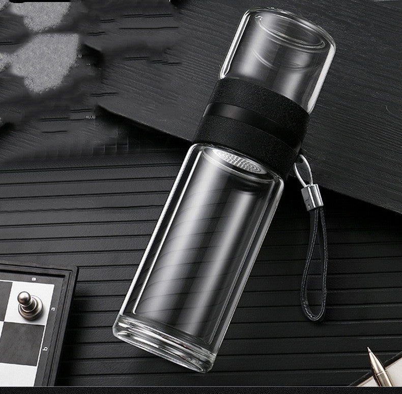 400ml Double Wall Glass Infuser Strainer Bottle: Elegant and Practical
