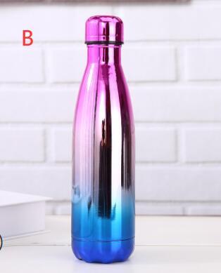 Rainbow Gradient Stainless Steel Water Bottle: Stylish Insulation On the Go!