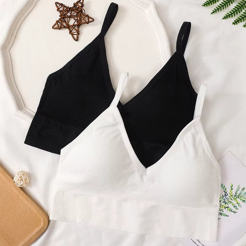 Women Crop Top Seamless Tube Top Underwear Low Back Bra Sports Fitness Top Streetwear Tank Bandeau Lingerie Removable Pad