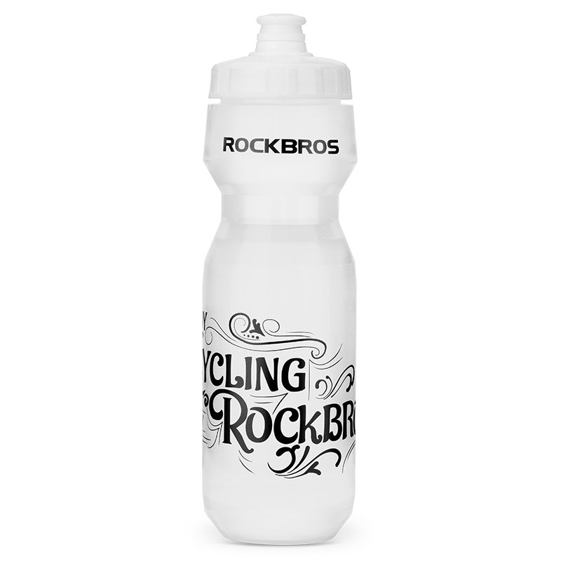 ROCKBROS Cycling Water Bottle - Translucent White with Stylish Graphic