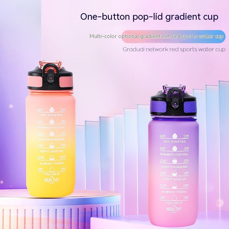 Kawaii Cartoon Face Portable Mug with Straw & Handle Strap