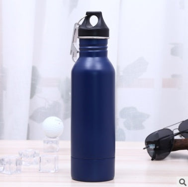 Black Stainless Steel Sipper Bottle with Carabiner Clip