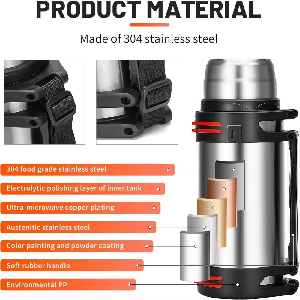 Large Capacity Stainless Steel Thermos Bottle Water