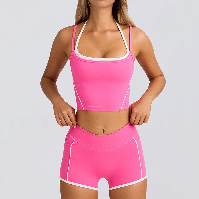 Sports Underwear Vest Shorts Strap Bra Beauty Back Tight High Elastic Fitness