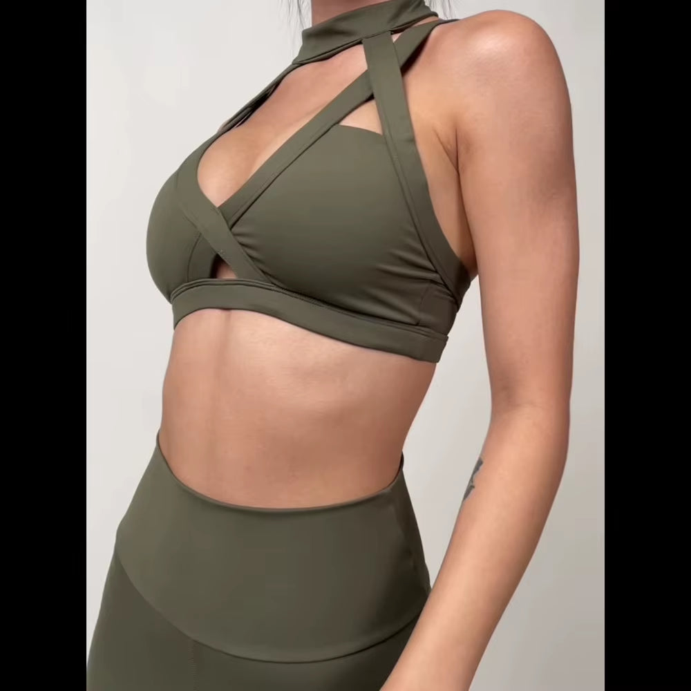 Shockproof Cross Hollow Fitness Top