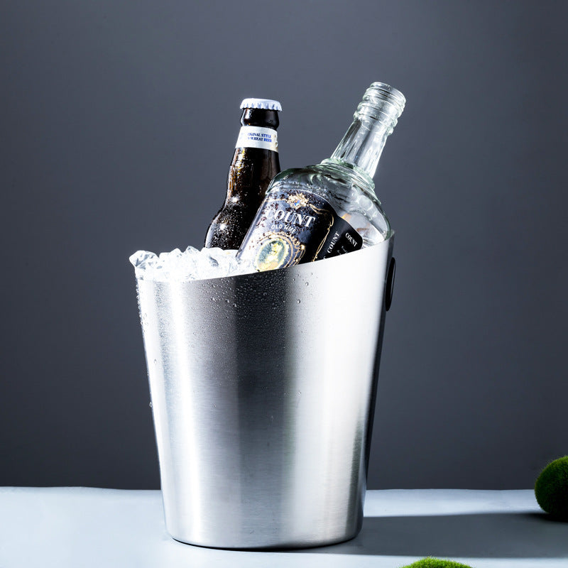 Inclined Stainless Steel Ice Bucket – Household Beer Bucket