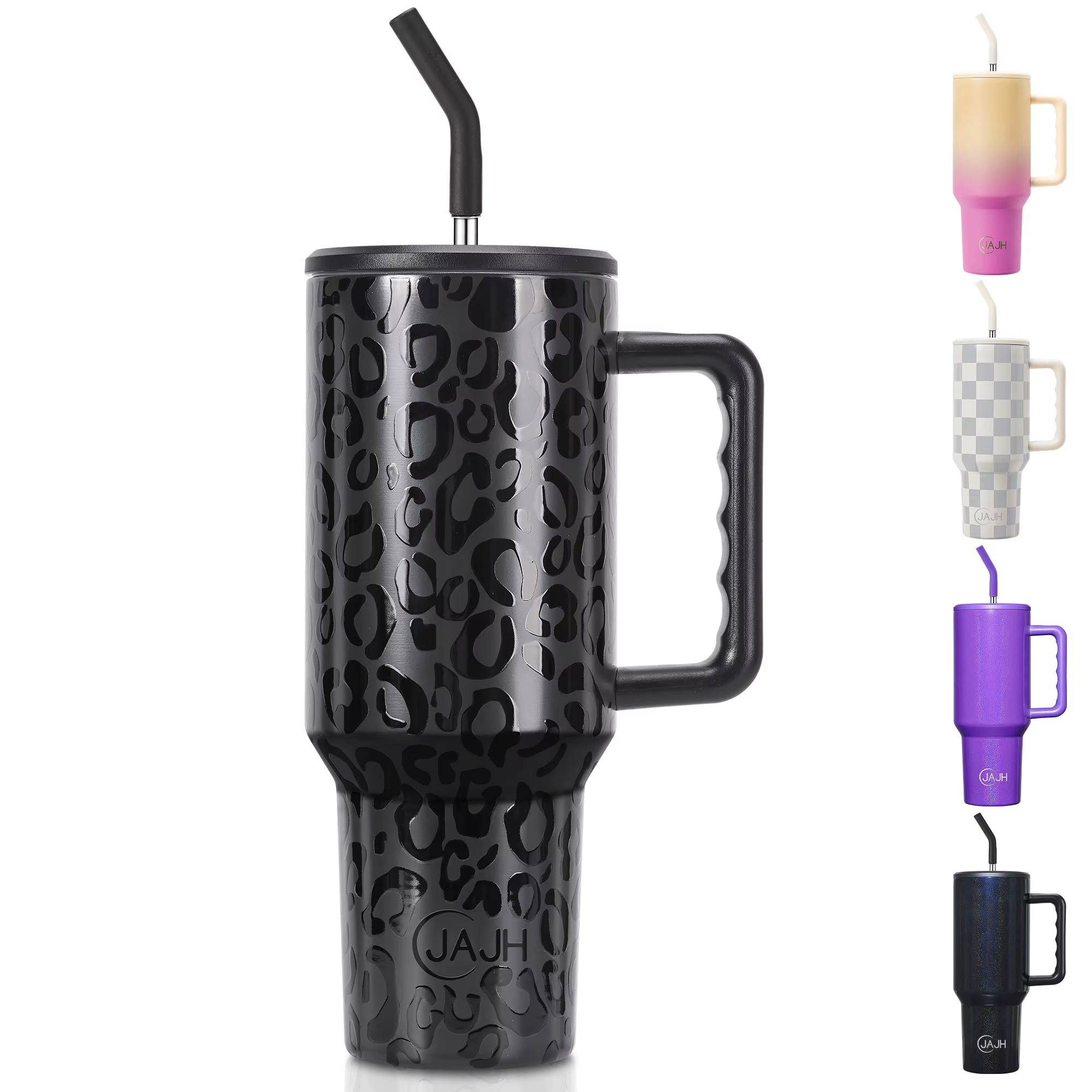 40 Oz Tumbler with Handle and Straw Lid, Insulated Stainless Steel