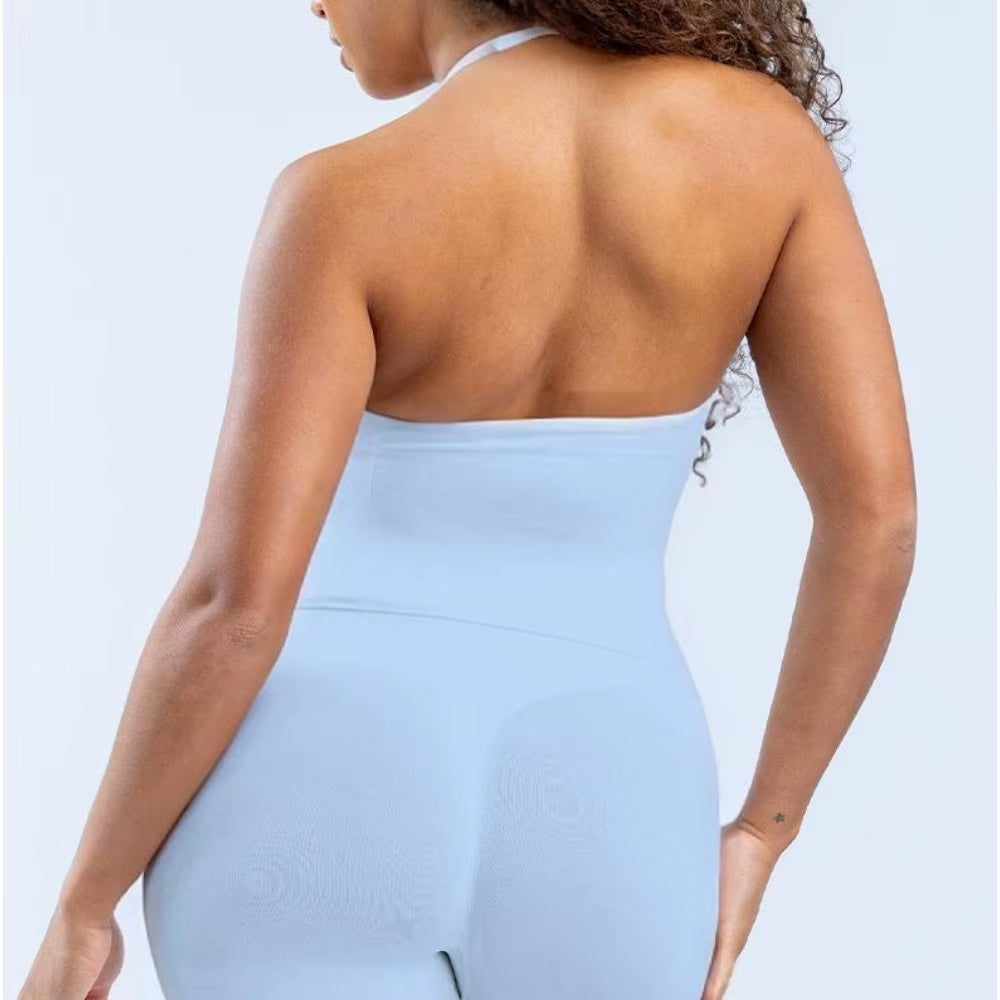 Strappy Top V-Neck Fitness Top Open-Back