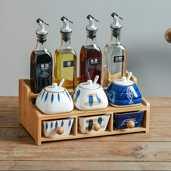 Japanese Style Spice Box Household Combination Set