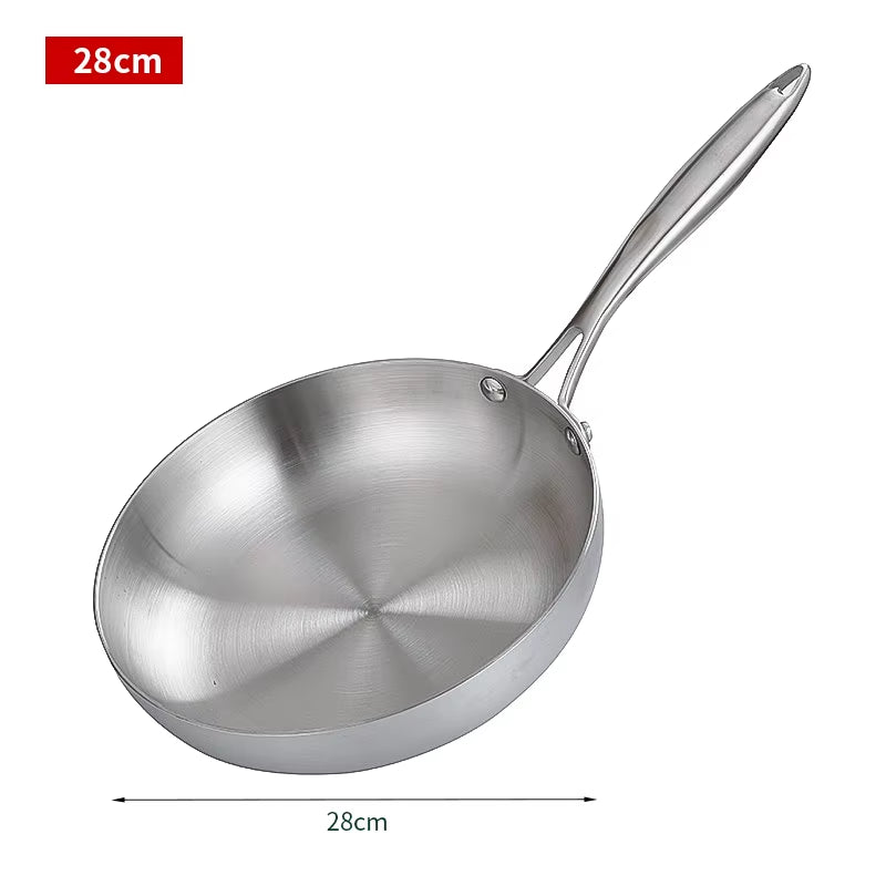 304 Stainless Steel Frying Pan Nonstick Kitchen Cookware for Gas Stove and Induction Cooker