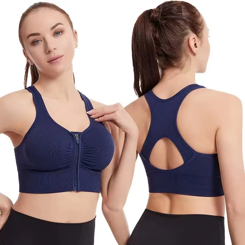 Women's Fashionable Fitness Top Front Zipper