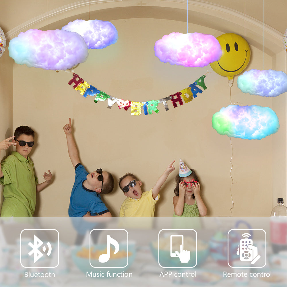 USB Cloud Light APP Control Music Synchronization 3D RGBIC Ambient Light Lightning Simulation Clouds