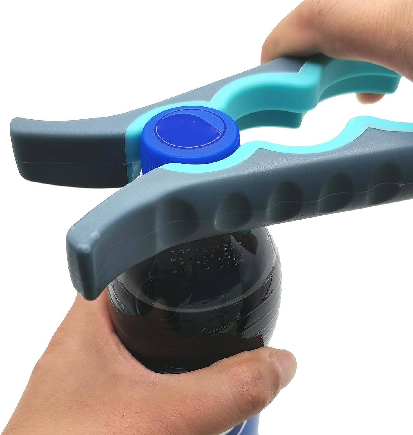 Bottle Opener and Can Opener for Weak Hands with Low Strength, Get Lids off Easily (Blue and Grey)
