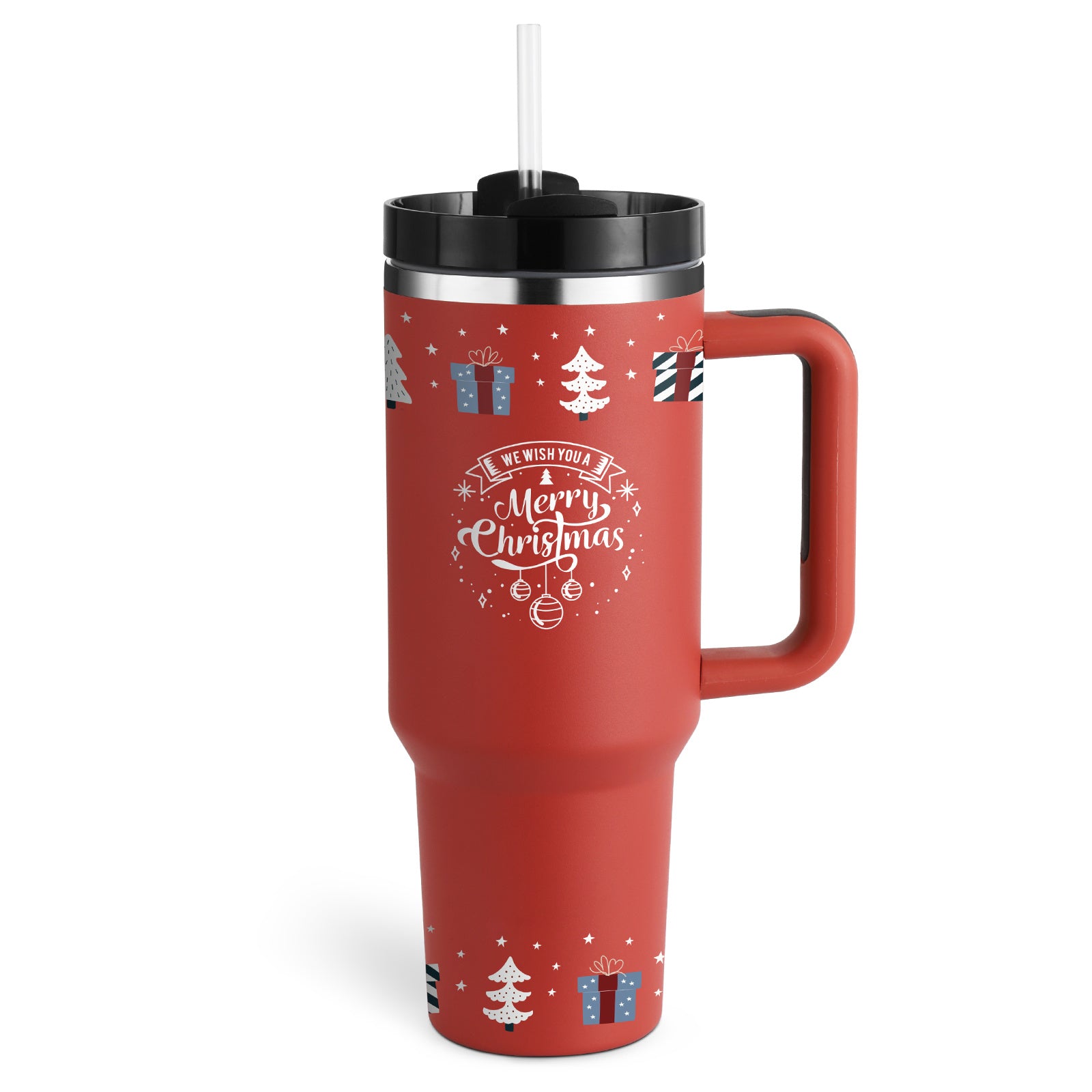 Tumbler With Handle Straw Insulated Stainless Steel