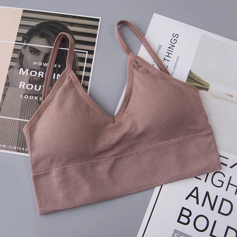 Women Bras Tube Top Seamless Underwear U Back Cropped Top Active Bra Fitness Top Lingerie Women Top Removable Pad