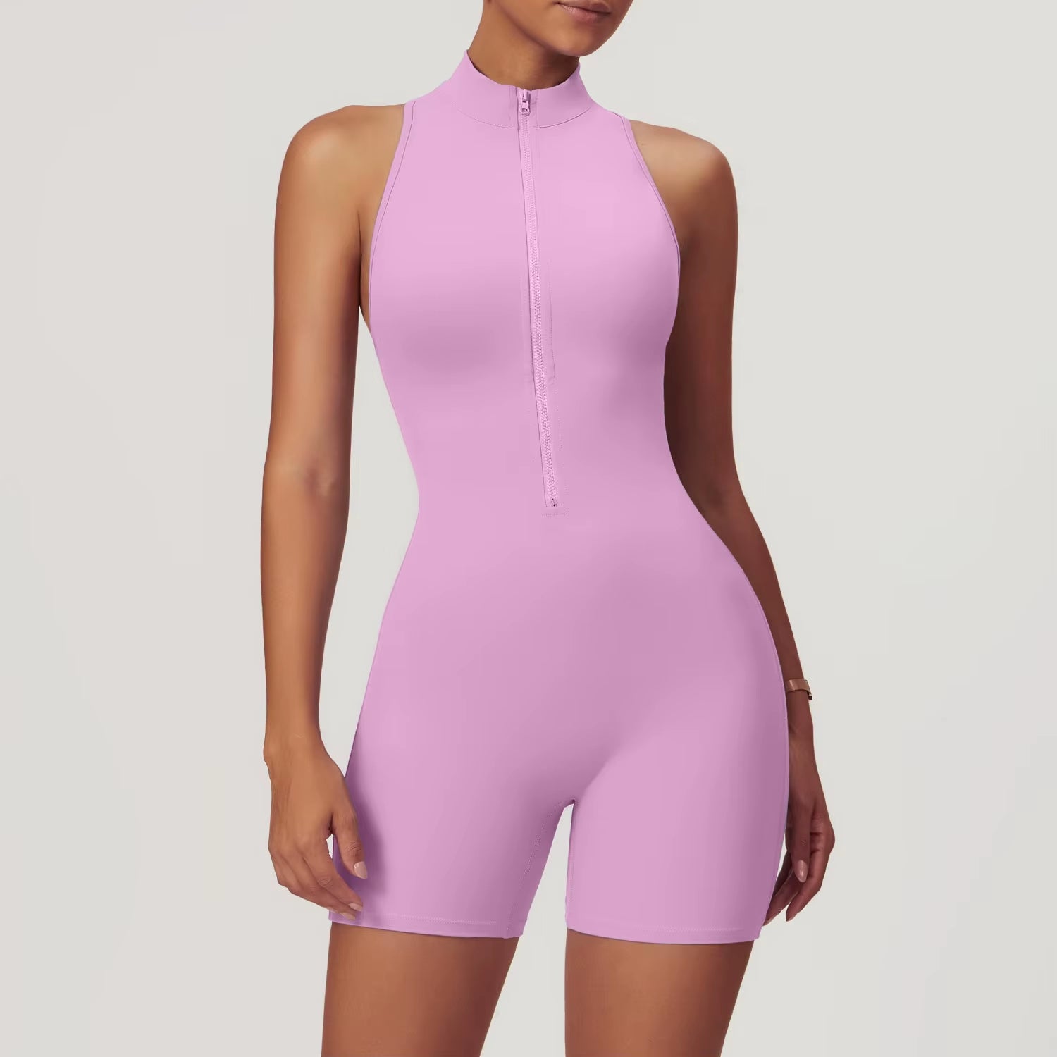 Backless Fitness Suit for Women with Zipper